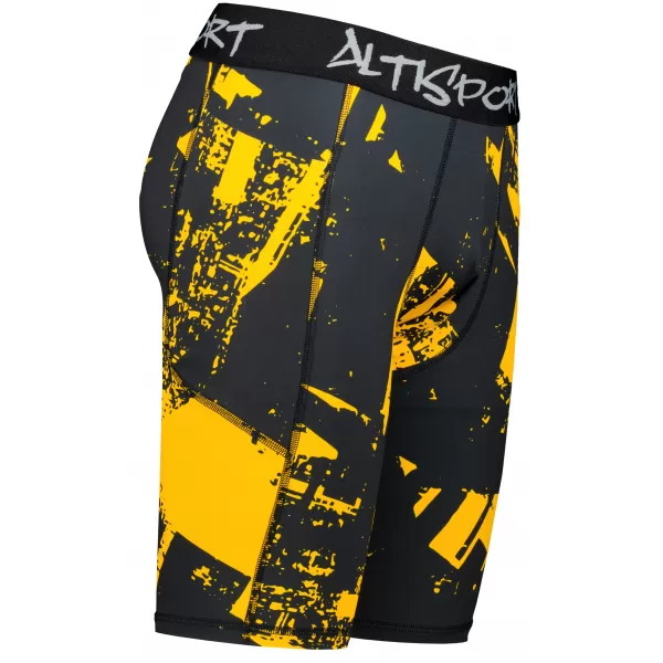  Männersport -Leggings über den Knien der Prämie ALTISPORT VOJ/ALM079LEG02 SCHWARZ -AUSGELB 