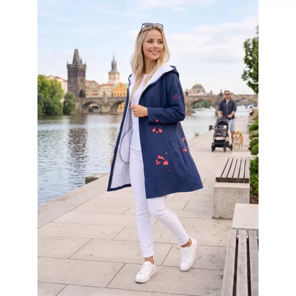  Damen -Strickjacke Premium ALTISPORT VOJ/ALW077MI07 DUNKELBLAU-ORANGE 