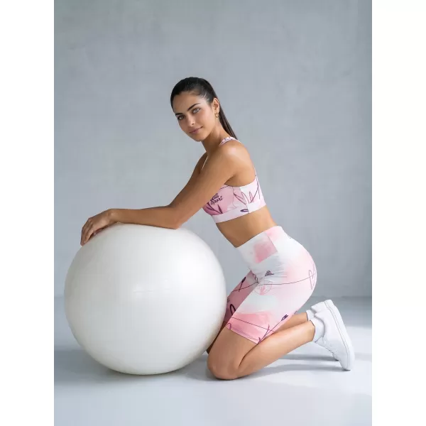  Frauen -Leggings über den Knien Premium ALTISPORT VOJ/ALW083LEG02 WEIß -PINK 