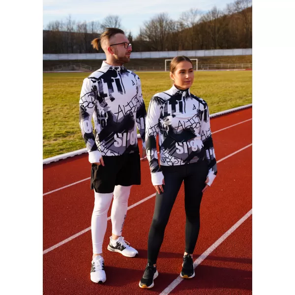  Herren Sport Sweatshirt Premium Plus ALTISPORT VOJ/ALM076MI04 SCHWARZ/WEIß 