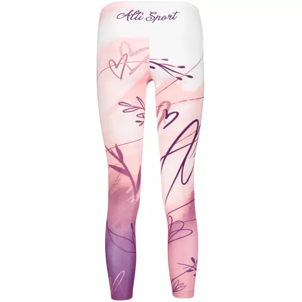  Lange Leggings für Frauen Premium ALTISPORT VOJ/ALW083LEG01 WEIß -PINK 