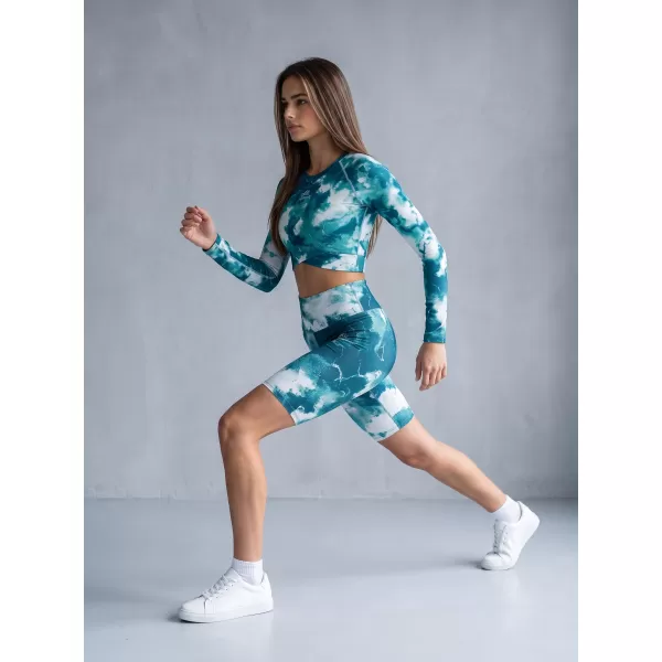  Frauen -Leggings über den Knien Premium ALTISPORT VOJ/ALW066LEG02 GRÜN -BLUE 