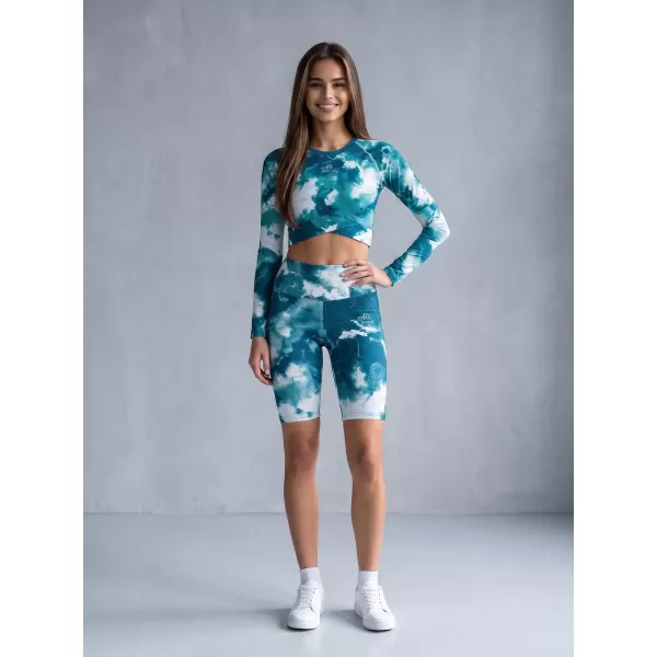  Frauen -Leggings über den Knien Premium ALTISPORT VOJ/ALW066LEG02 GRÜN -BLUE 