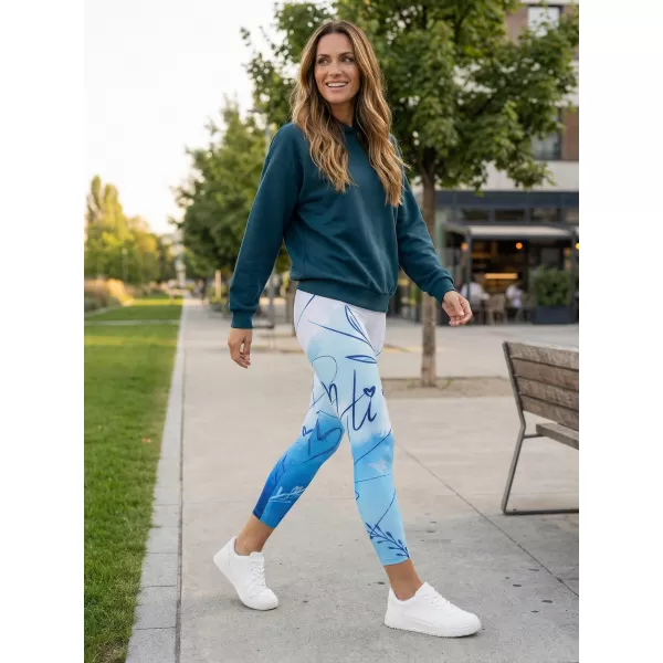  Lange Leggings für Frauen Premium ALTISPORT VOJ/ALW083LEG01 WEIß -BLAU 