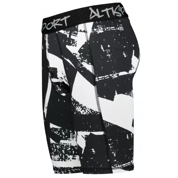  Männersport -Leggings über den Knien der Prämie ALTISPORT VOJ/ALM079LEG02 SCHWARZ UND WEIß 