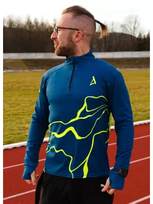 Herren Sport Sweatshirt Premium Plus ALTISPORT VOJ/ALM073MI04 MARINE-FLUO GELB