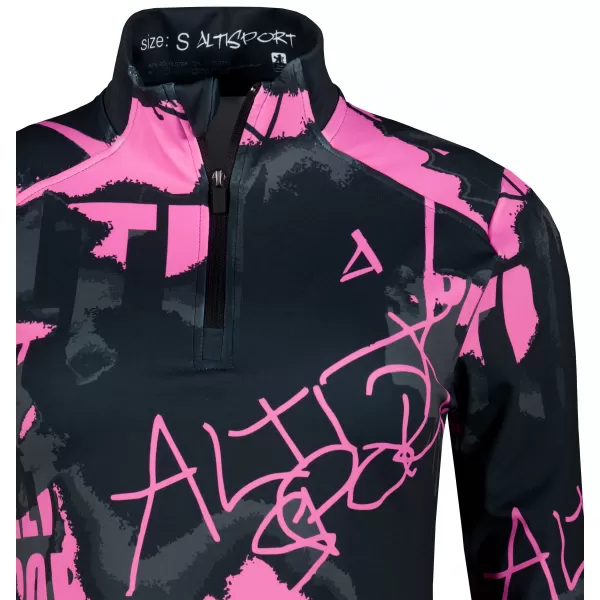  Frauen Sport Sweatshirt Premium Plus ALTISPORT VOJ/ALW076MI04 SCHWARZ/FLUO PINK 