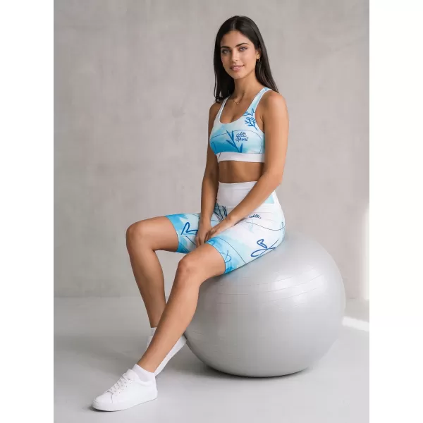  Frauen -Leggings über den Knien Premium ALTISPORT VOJ/ALW083LEG02 WEIß -BLAU 