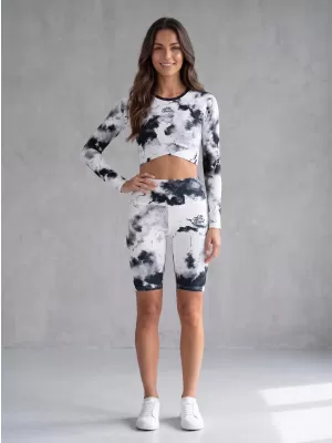 Frauen -Leggings über den Knien Premium ALTISPORT VOJ/ALW066LEG02 WEIß -UND -SCHWARZ