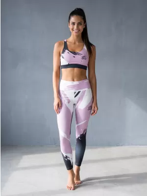 Lange Leggings für Frauen Premium ALTISPORT VOJ/ALW081LEG01 ROSA SCHWARZ