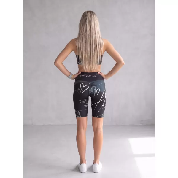  Frauen -Leggings über den Knien Premium ALTISPORT VOJ/ALW083LEG02 SCHWARZ UND WEIß 