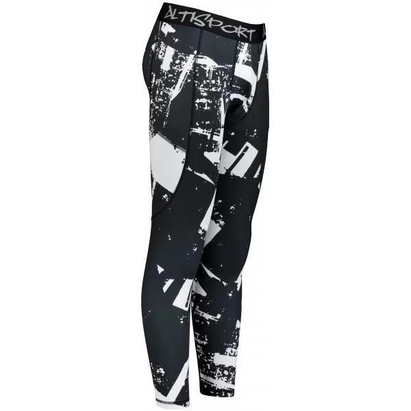  Herrensport -Leggings langer Prämie ALTISPORT VOJ/ALM079LEG01 SCHWARZ UND WEIß 
