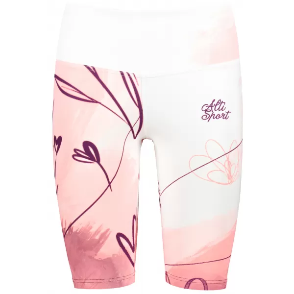  Frauen -Leggings über den Knien Premium ALTISPORT VOJ/ALW083LEG02 WEIß -PINK 