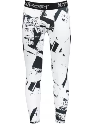 Herrensport -Leggings langer Prämie ALTISPORT VOJ/ALM079LEG01 WEIß -UND -SCHWARZ