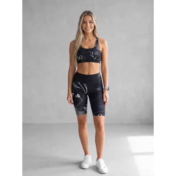  Frauen -Leggings über den Knien Premium ALTISPORT VOJ/ALW083LEG02 SCHWARZ UND WEIß 