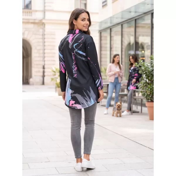  Frauen -Sweatshirt -Premium -Tasche für Frauen ALTISPORT VOJ/ALW074MI05 SCHWARZ -PINK 