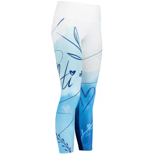  Lange Leggings für Frauen Premium ALTISPORT VOJ/ALW083LEG01 WEIß -BLAU 