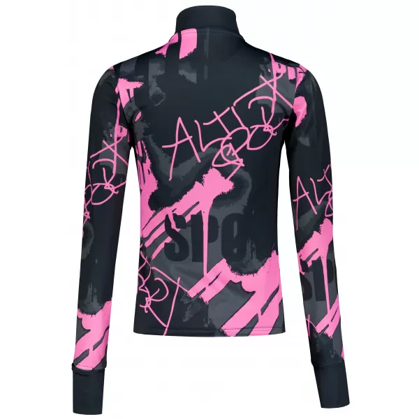  Frauen Sport Sweatshirt Premium Plus ALTISPORT VOJ/ALW076MI04 SCHWARZ/FLUO PINK 