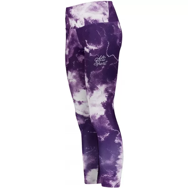  Lange Leggings für Frauen Premium ALTISPORT VOJ/ALW066LEG01 WEIß -VIOLETT 