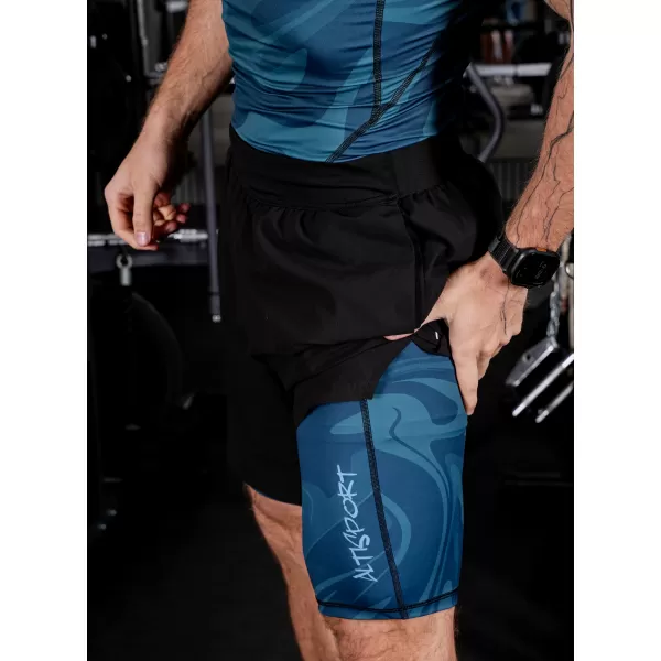  Männersport -Leggings über den Knien der Prämie ALTISPORT VOJ/ALM072LEG02 KEROSIN 