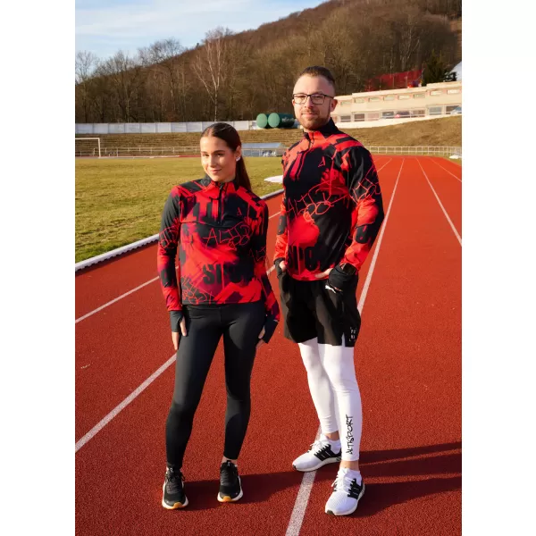  Frauen Sport Sweatshirt Premium Plus ALTISPORT VOJ/ALW076MI04 ROT/SCHWARZ 
