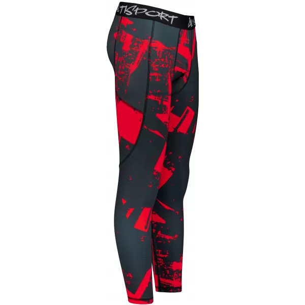  Herrensport -Leggings langer Prämie ALTISPORT VOJ/ALM079LEG01 SCHWARZ -RED 