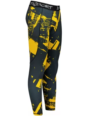 Herrensport -Leggings langer Prämie ALTISPORT VOJ/ALM079LEG01 SCHWARZ -AUSGELB