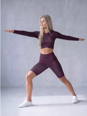 Frauen -Leggings über den Knien Premium ALTISPORT VOJ/ALW072LEG02 WEINRÖTET