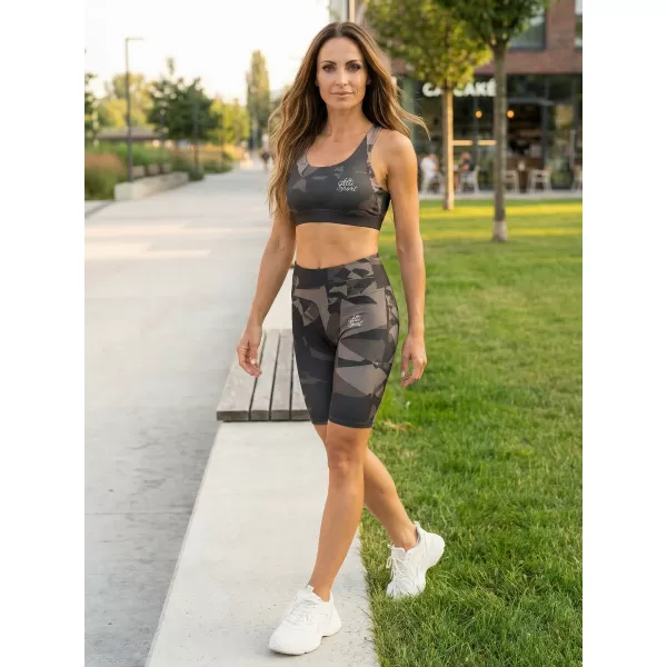  Frauen -Leggings über den Knien Premium ALTISPORT VOJ/ALW080LEG02 DUNKELBRAUN 