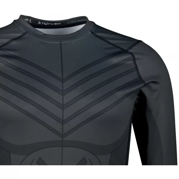  Funktionelle Kompression t -Shirt von Männern mit langarmiger Prämie ALTISPORT VOJ/ALM095TR03 SCHWARZ 