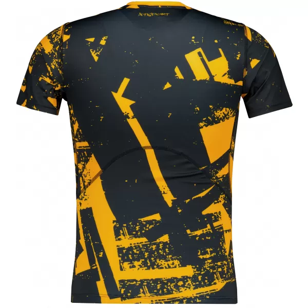  Funktionelle Komprimierung t -Shirt von Männern mit kurzer Ärmelnprämie ALTISPORT VOJ/ALM079TR04 SCHWARZ -AUSGELB 
