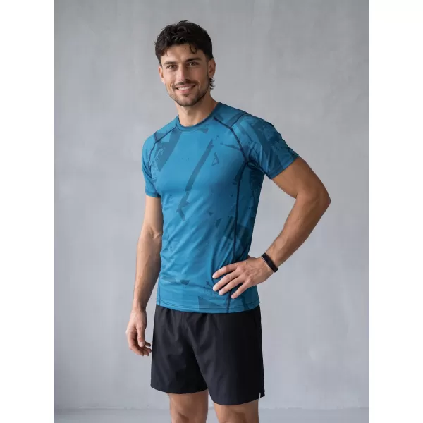  Funktionelle Komprimierung t -Shirt von Männern mit kurzer Ärmelnprämie ALTISPORT VOJ/ALM079TR04 BLAU 