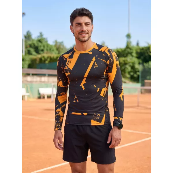  Funktionelle Kompression t -Shirt von Männern mit langarmiger Prämie ALTISPORT VOJ/ALM079TR03 SCHWARZ -AUSGELB 