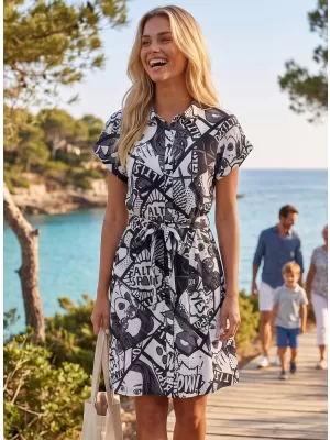 Kleid ALTISPORT ENNIS SCHWARZ/WEIß