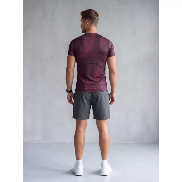  Funktionelle Komprimierung t -Shirt von Männern mit kurzer Ärmelnprämie ALTISPORT VOJ/ALM072TR04 WEINRÖTET 