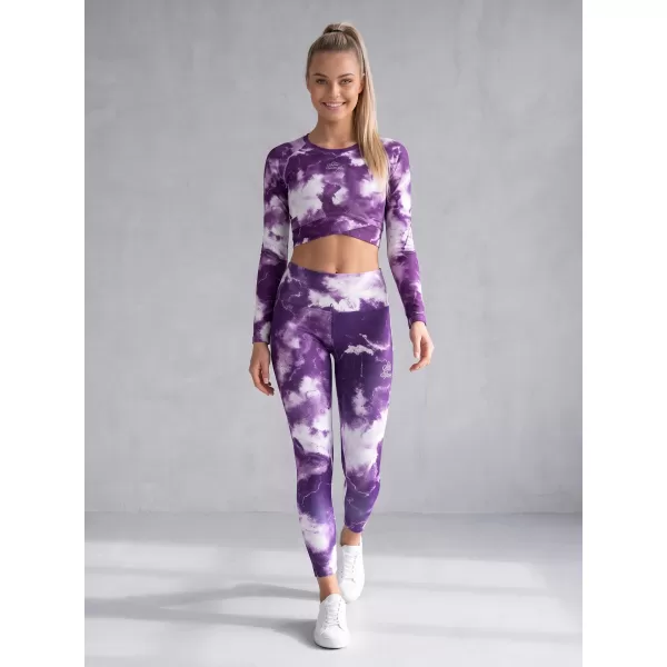  Funktionaler Ernteoberteil der Frauen mit langen Ärmeln Premium ALTISPORT VOJ/ALW066TR04 WEIß -VIOLETT 