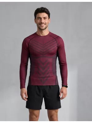 Funktionelle Kompression t -Shirt von Männern mit langarmiger Prämie ALTISPORT VOJ/ALM095TR03 WEINRÖTET