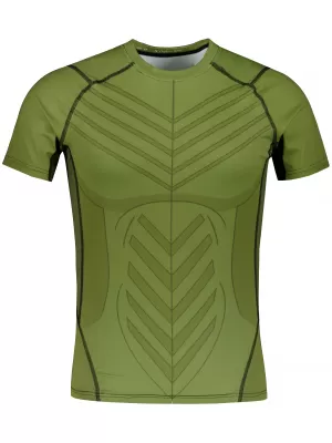 Funktionelle Komprimierung t -Shirt von Männern mit kurzer Ärmelnprämie ALTISPORT VOJ/ALM095TR04 GRÜN