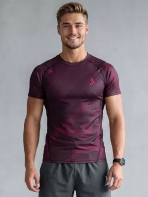 Funktionelle Komprimierung t -Shirt von Männern mit kurzer Ärmelnprämie ALTISPORT VOJ/ALM072TR04 WEINRÖTET