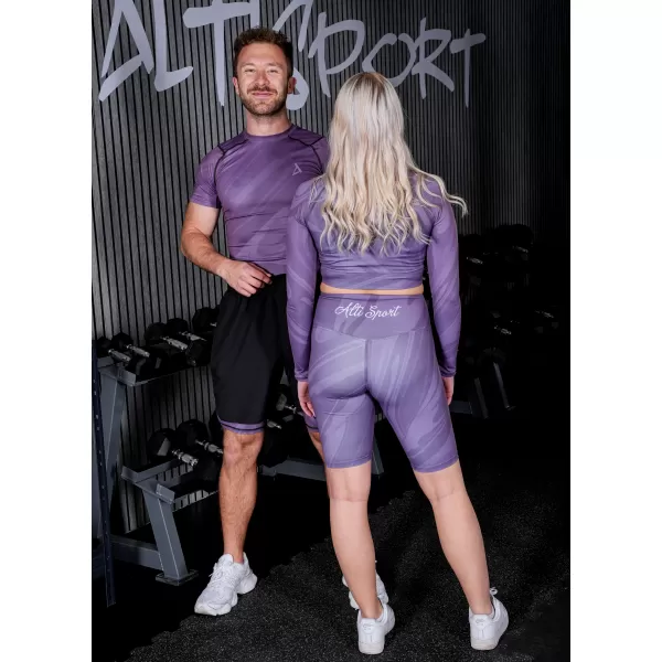  Funktionelle Komprimierung t -Shirt von Männern mit kurzer Ärmelnprämie ALTISPORT VOJ/ALM072TR04 LILA 