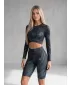 Funktionaler Ernteoberteil der Frauen mit langen Ärmeln Premium ALTISPORT VOJ/ALW072TR04 SCHWARZ
