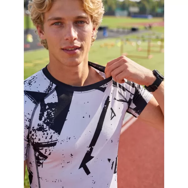  Funktionelle Komprimierung t -Shirt von Männern mit kurzer Ärmelnprämie ALTISPORT VOJ/ALM079TR04 SCHWARZ -GRAY 