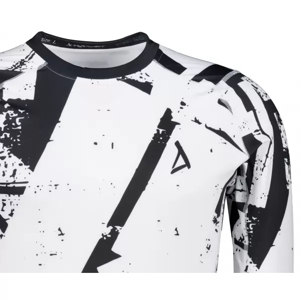  Funktionelle Kompression t -Shirt von Männern mit langarmiger Prämie ALTISPORT VOJ/ALM079TR03 WEIß -UND -SCHWARZ 