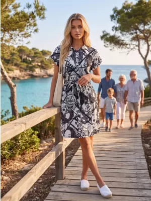 Kleid ALTISPORT ENNIS SCHWARZ/WEIß