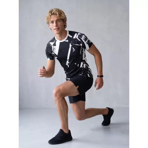  Funktionelle Komprimierung t -Shirt von Männern mit kurzer Ärmelnprämie ALTISPORT VOJ/ALM079TR04 SCHWARZ UND WEIß 