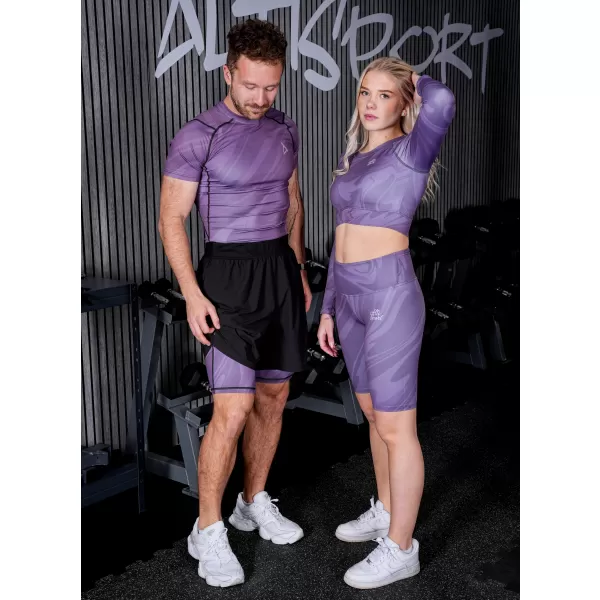  Funktionelle Komprimierung t -Shirt von Männern mit kurzer Ärmelnprämie ALTISPORT VOJ/ALM072TR04 LILA 