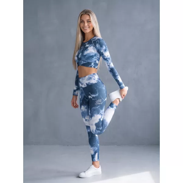  Funktionaler Ernteoberteil der Frauen mit langen Ärmeln Premium ALTISPORT VOJ/ALW066TR04 DUNKELBLAU 