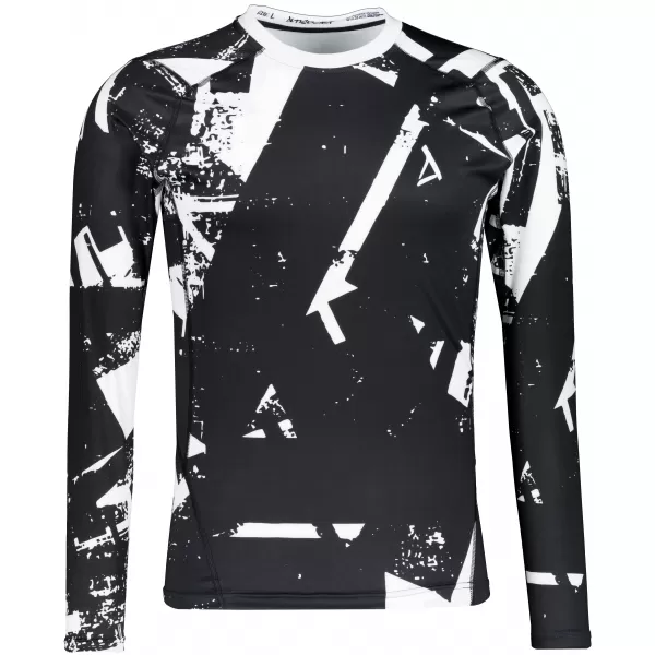  Funktionelle Kompression t -Shirt von Männern mit langarmiger Prämie ALTISPORT VOJ/ALM079TR03 SCHWARZ UND WEIß 