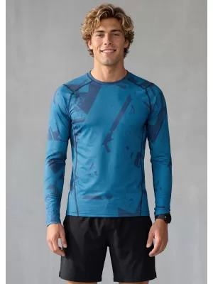 Funktionelle Kompression t -Shirt von Männern mit langarmiger Prämie ALTISPORT VOJ/ALM079TR03 BLAU