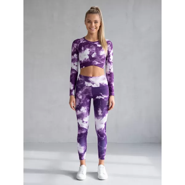  Funktionaler Ernteoberteil der Frauen mit langen Ärmeln Premium ALTISPORT VOJ/ALW066TR04 WEIß -VIOLETT 